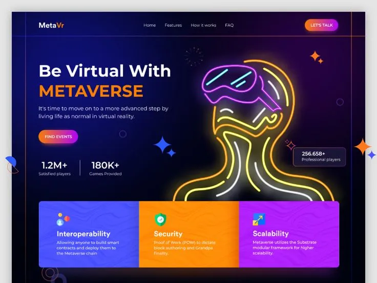 metaverse landing page design